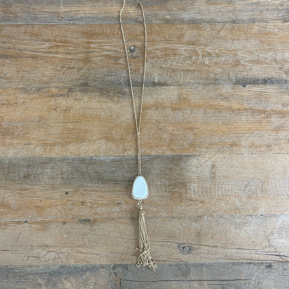 Nordstrom Gold and White Teardrop Necklace